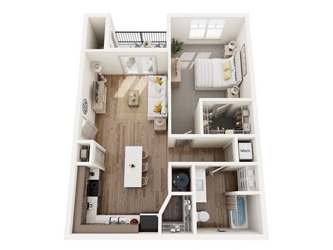 1 Bed, 1 Bath Floor Plan at Arlington Farms, Greenwood, IN